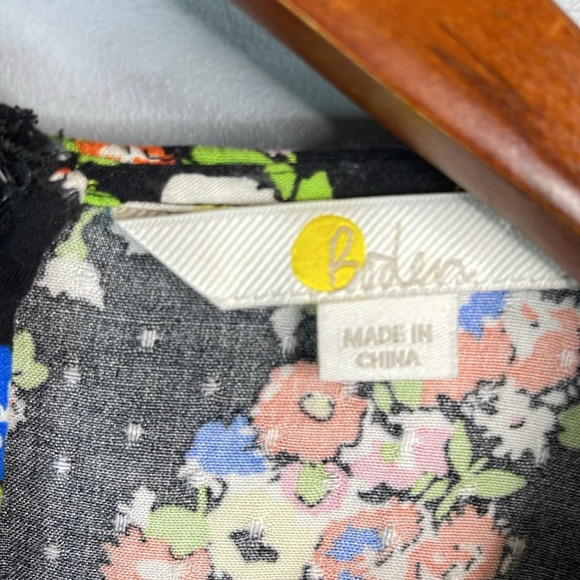 BODEN Wild Cluster Floral Print Crew Neck Fit and Flare Dress Black Swiss Dot 4 - Picture 10 of 14
